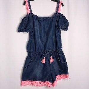 Jean Romper size 6x NWOT